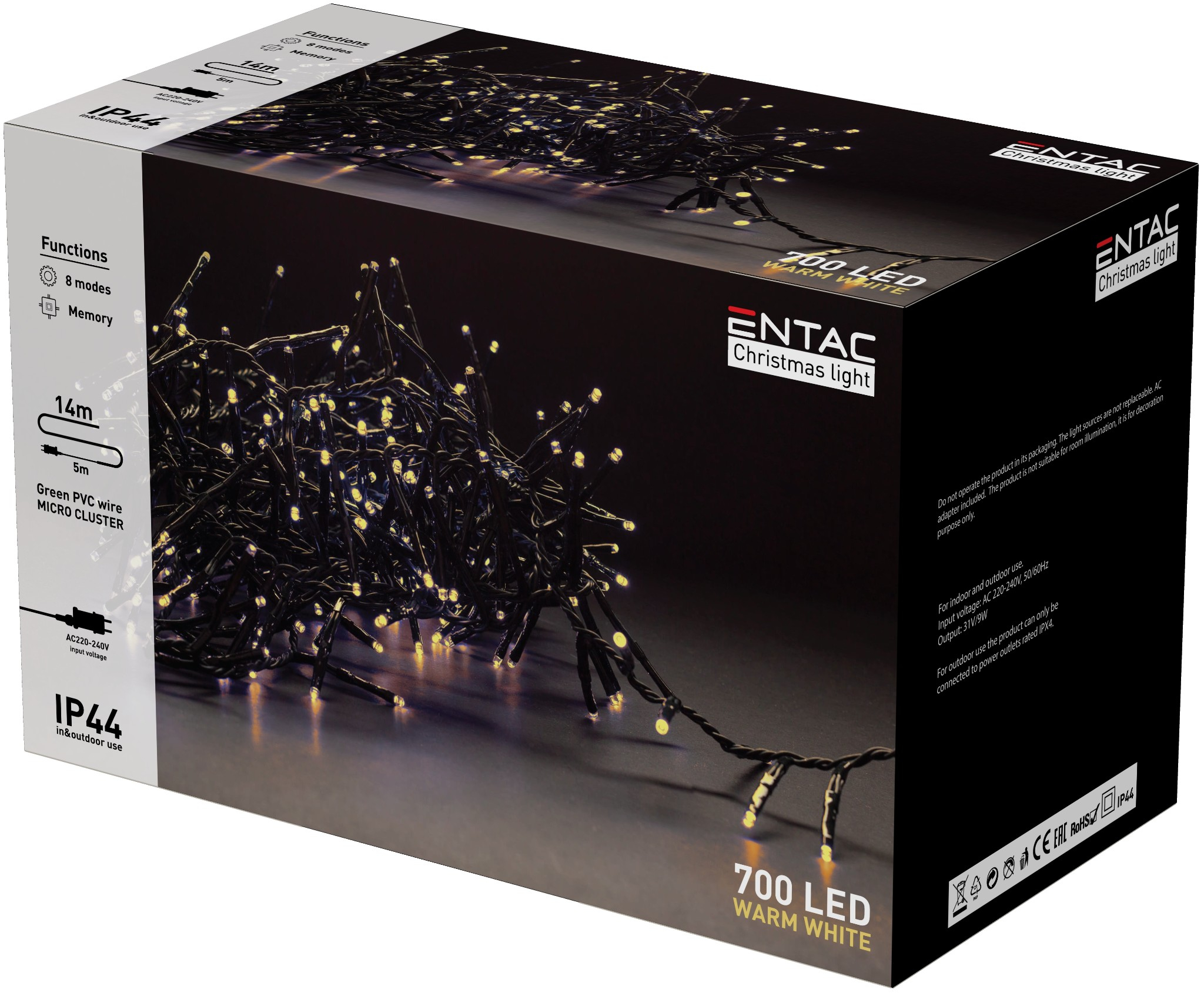 (imagem para) Luz de Natal 700 Mini LED 5mm 3000K 14m