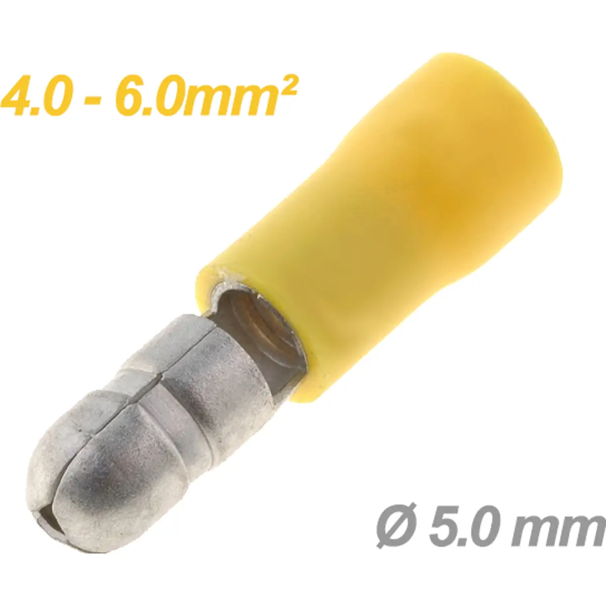 (imagem para) Terminal redondo macho isolado amarelo (4.0-6.0mm²) Ø5.0mm