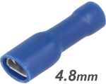 Terminal fêmea comp. isolado azul (1.5-2.5mm²) 4.8mm