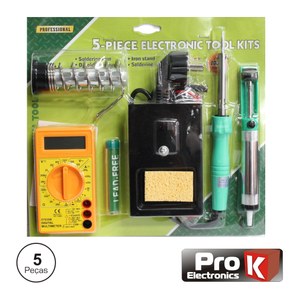 (imagem para) KIT FERRAMENTAS DE SOLDADURA C/ 5 PEÇAS PROK