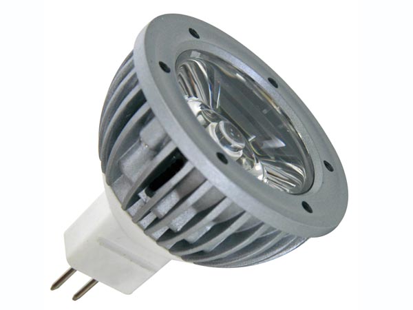 Lâmpada de Côr Branco Frio (6400K) - 12VAC/DC LED 1W - MR16
