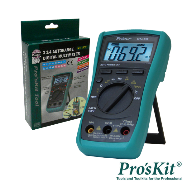 (imagem para) MULTÍMETRO DIGITAL 3 ¾ DÍGITOS RETROILUMINADO PROSKIT
