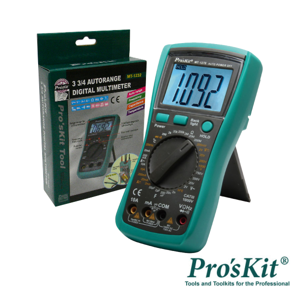 (imagem para) MULTÍMETRO DIGITAL 3 ½ DÍGITOS RETROILUMINADO PROSKIT