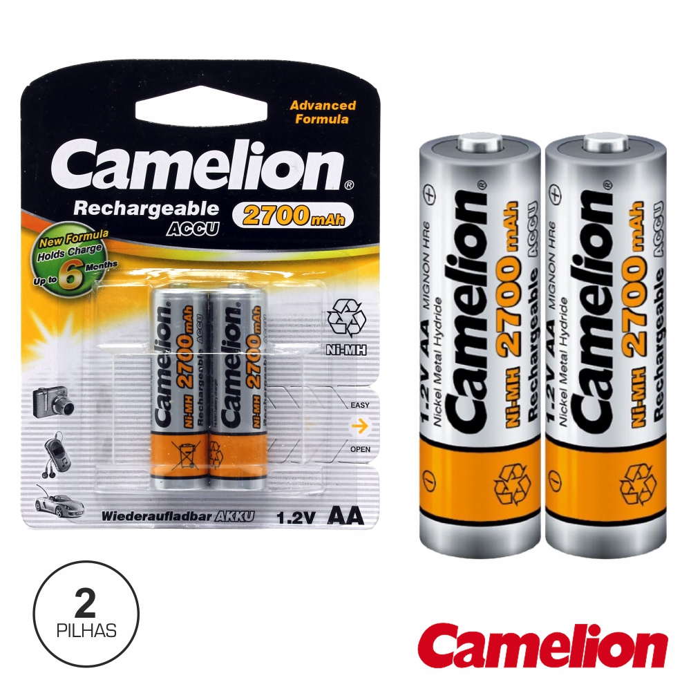 (imagem para) Bateria Ni-Mh AA 1.2V 2700ma 2x Blister CAMELION